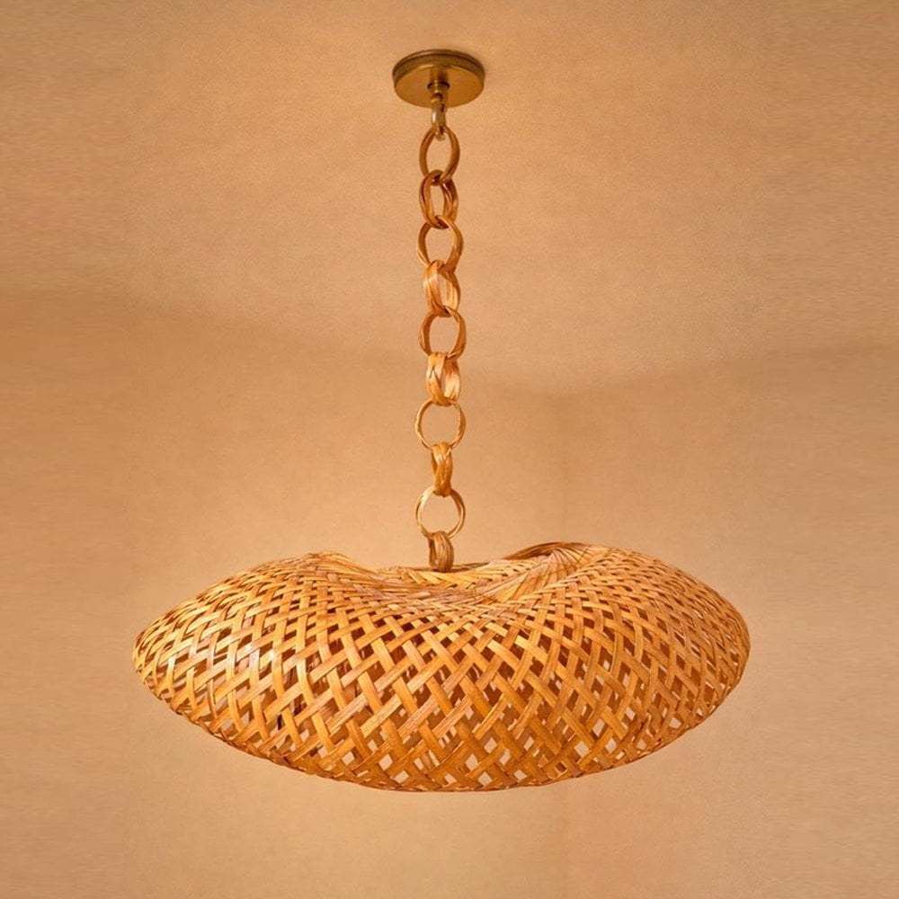 Handcrafted Bamboo Wave Pendant Lamp